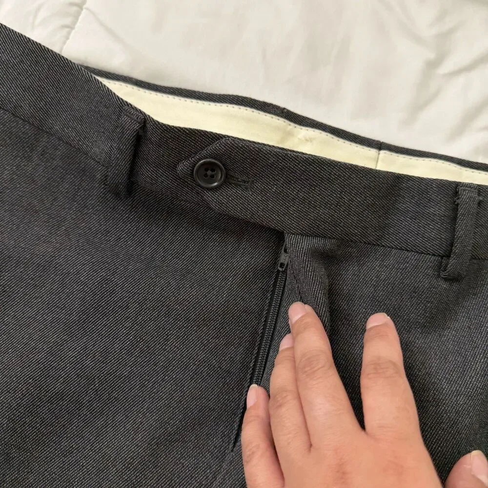 Brooks Brothers Regent Pants Mens 34 x 30 Dark Gray Wool Dress Slacks Pleated